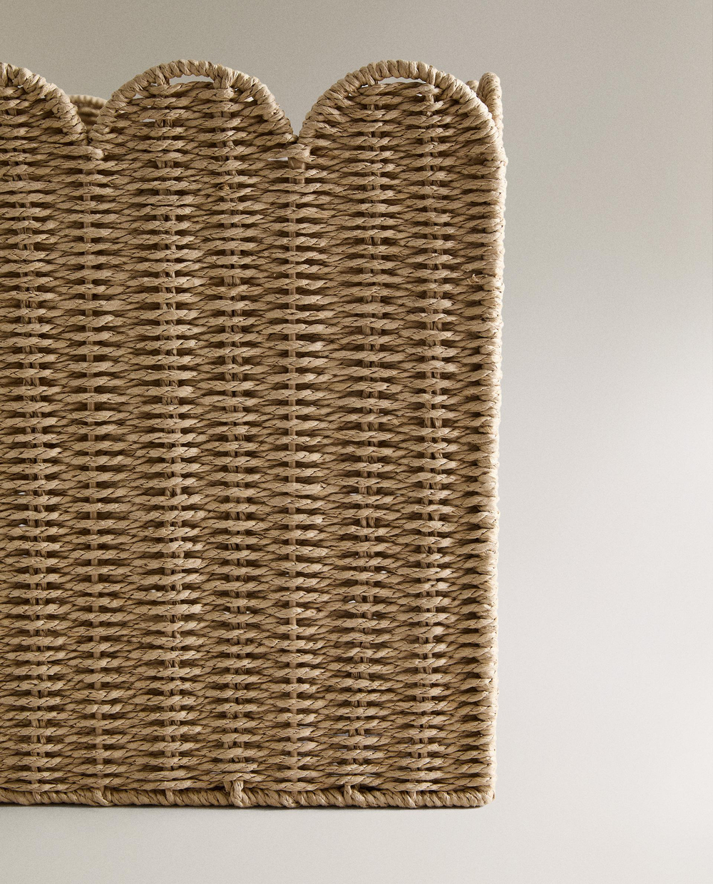 Zara Home Корзина из плетёной бумаги, цвет бежевый, 50 см