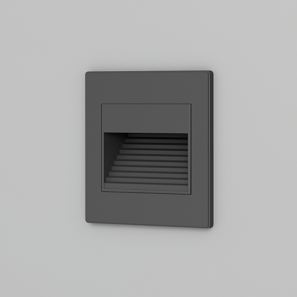 DK3050-BK Светильник встраиваемый в стену, IP 20, LED 3000, 1 Вт, черный пластик