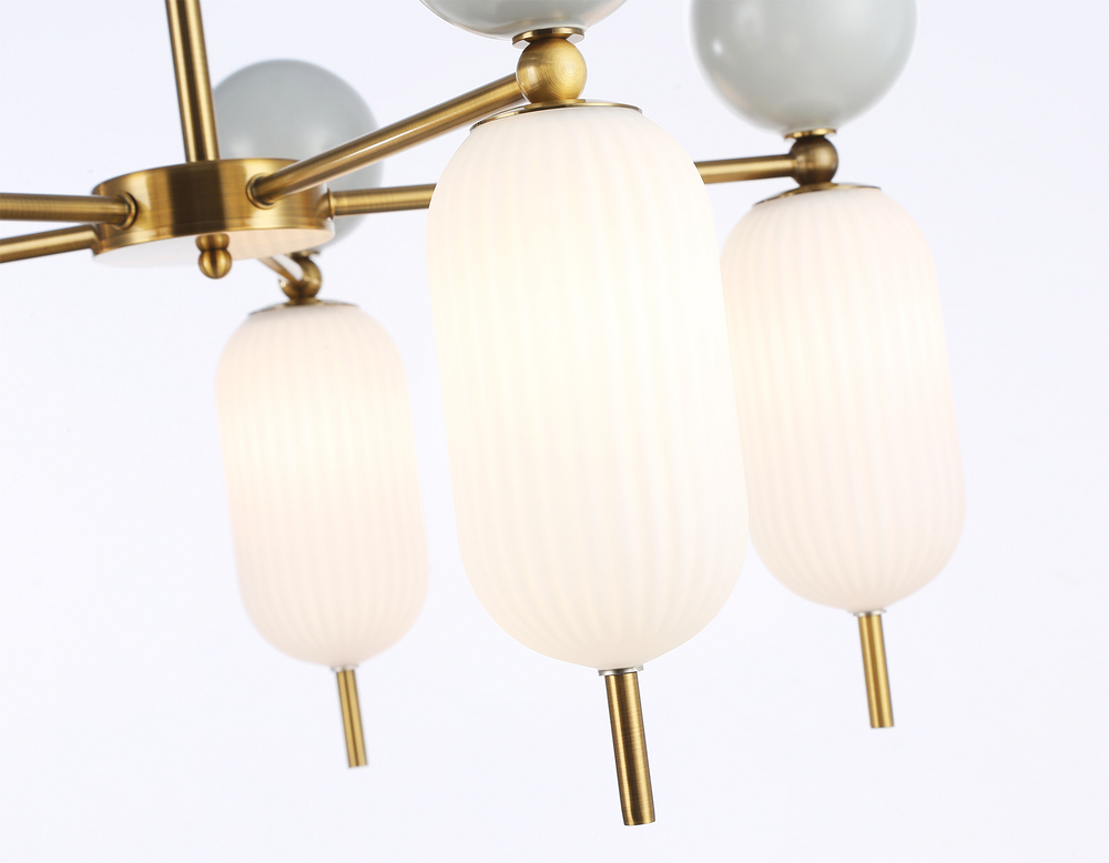 Светильник на штанге LH53104/5 BS/GR/FR латунь/серый/белый матовый G9*5 max 28W D650*750