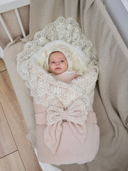 Конверт на выписку зима для новорожденных девочек