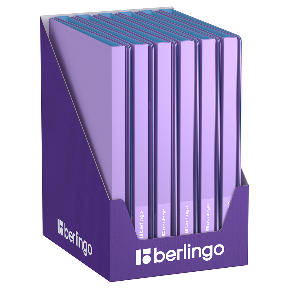 Папка с пружинным скоросшивателем Berlingo "Haze" А4, 17мм, 600мкм, с внутр. карманом, сиреневая, софт-тач