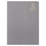 Тетрадь 60 л. в клетку обложка кожзам под рогожку, сшивка, B5 (179х250мм), СЕРЫЙ, BRAUBERG HARMONY, 403839