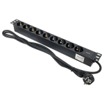 Блок розеток 19", 9 розеток EKF TRP-HPD-16A-9SH-2MSH
