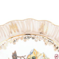 Блюдо ракушка Queen's Crown Aristokrat Охота бежевая 31 см