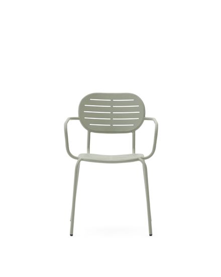 Уличный стул Brai с подлокотниками из оцинкованной стали бирюзового цвета