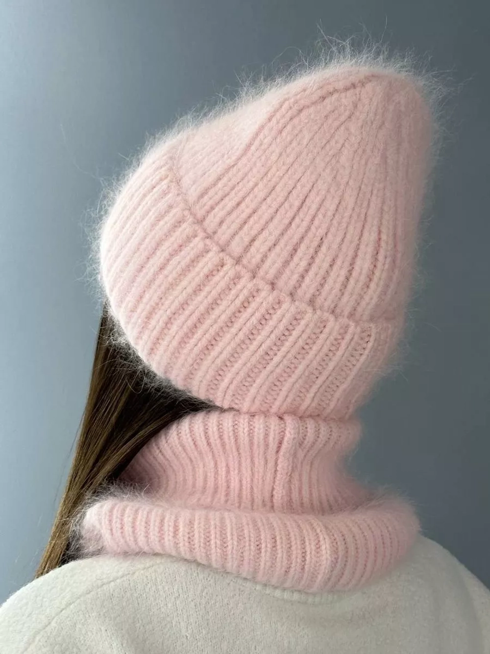 шапка снуд и варежки набор 3 в 1