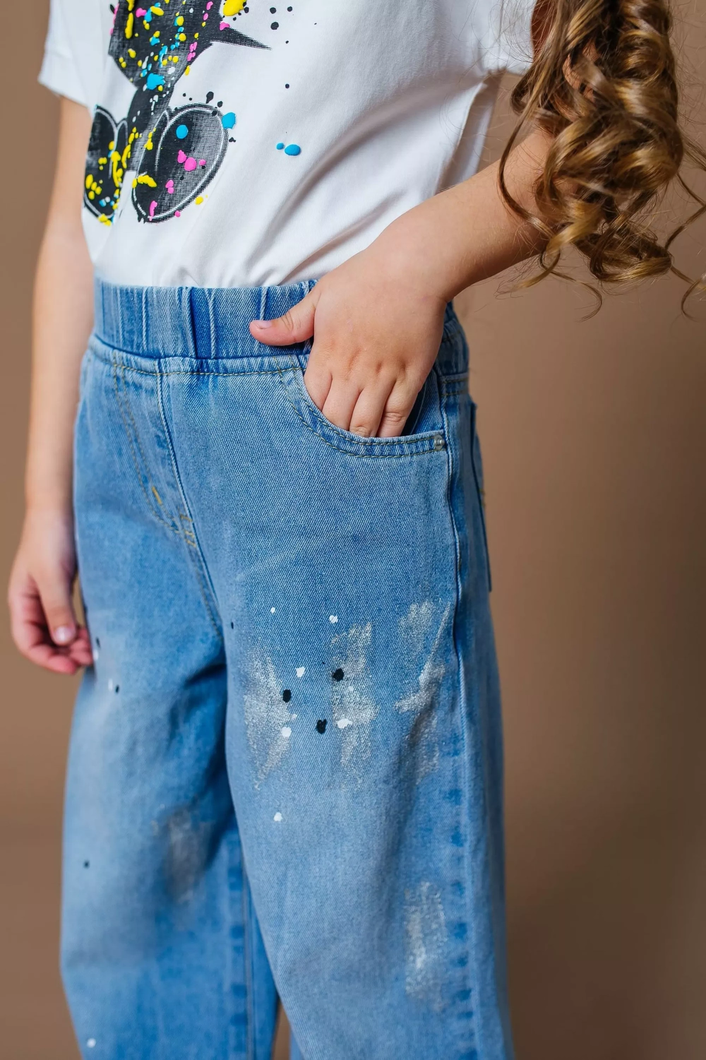 Джинсы с напылением