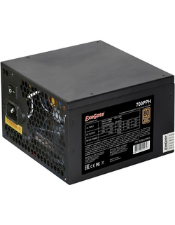 Exegate EX282154RUS-OEM Блок питания 700W ExeGate 80 PLUS® Bronze 700PPH-OEM (ATX, APFC, КПД 89% (80 PLUS Bronze), 12cm fan, 20+4pin, 2x(4+4)pin, 4xPCI-E, 8xSATA, 4xIDE, black, RTL)