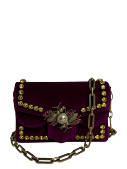 Сумка Gucci Broadway Bee Velvet Shoulder Bag