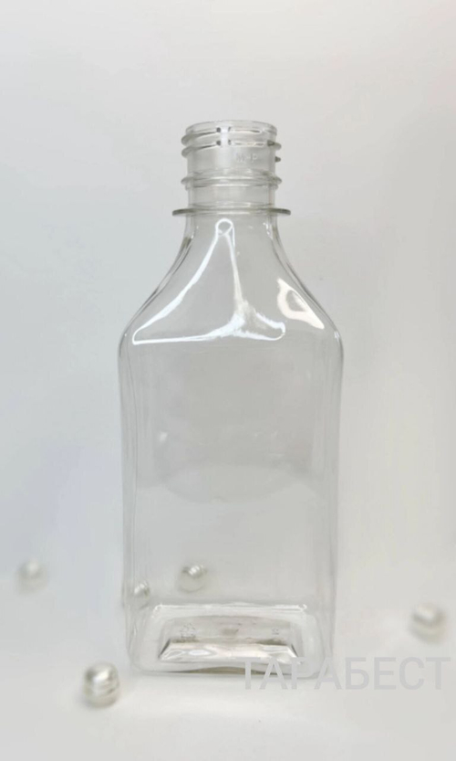 Флакон 250 мл пластик прозрачный плоский 28мм