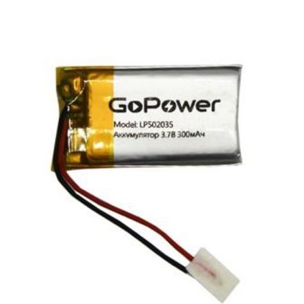 Аккумулятор Li-Pol GoPower LP502035 PK1 3.7V 300mAh (1/10/250)