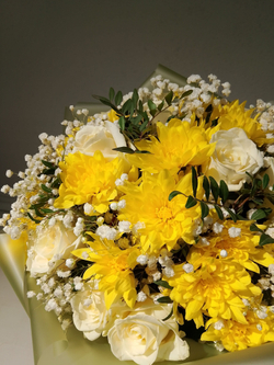 Букет из хризантем и альстромерии (С0033)