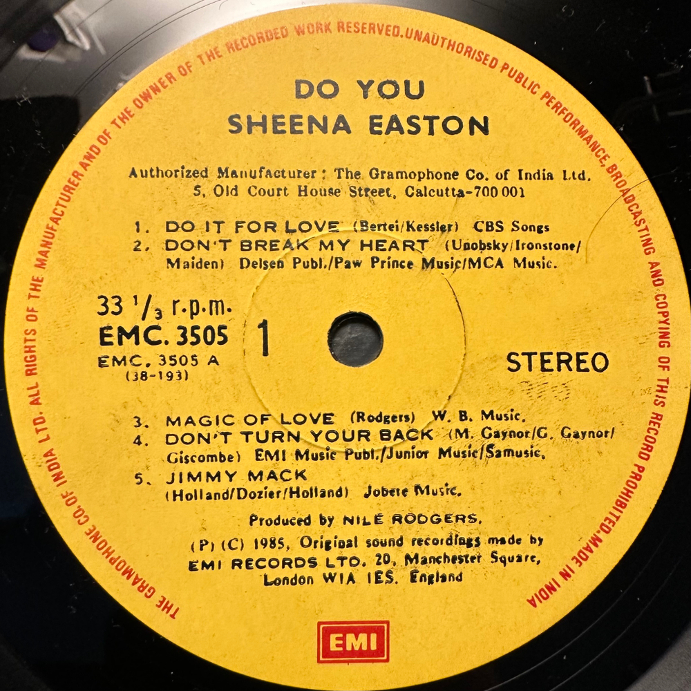 Sheena Easton - Do You (Индия 1985г.)