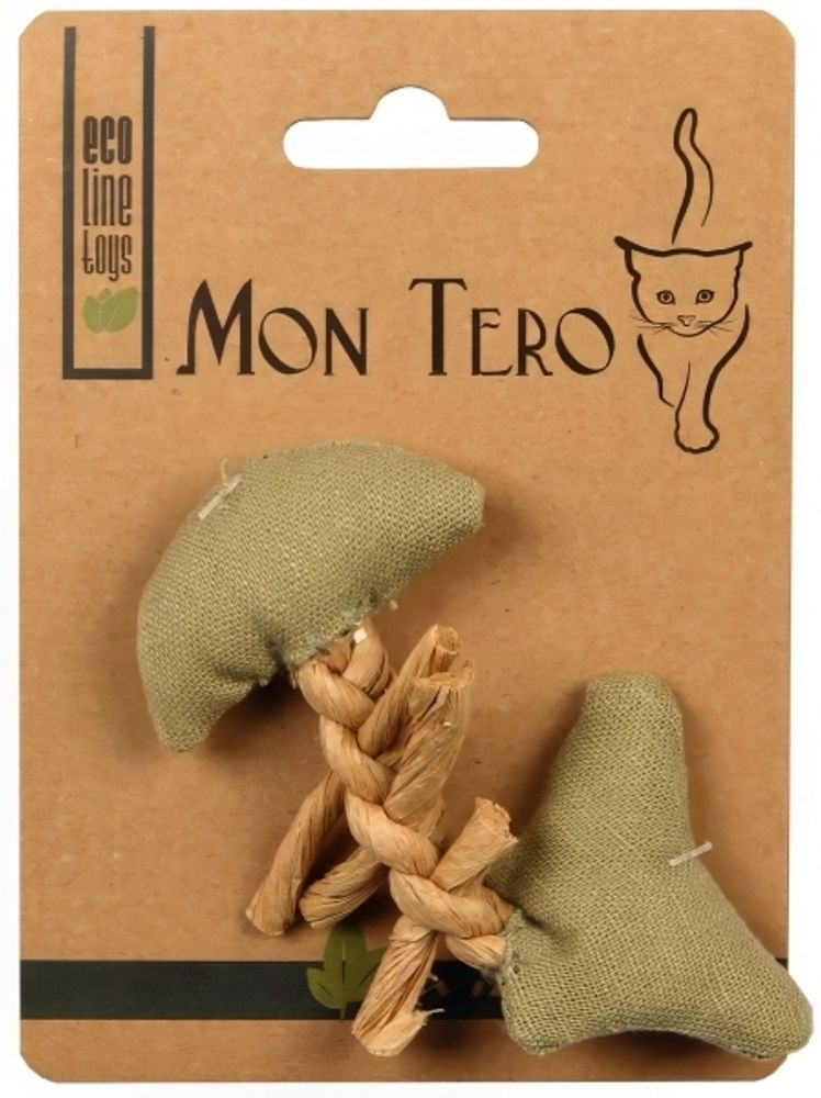 MON TERO ECO Игрушка для кошек, Рыбья кость с кошачьей мятой, зеленая, 11 см