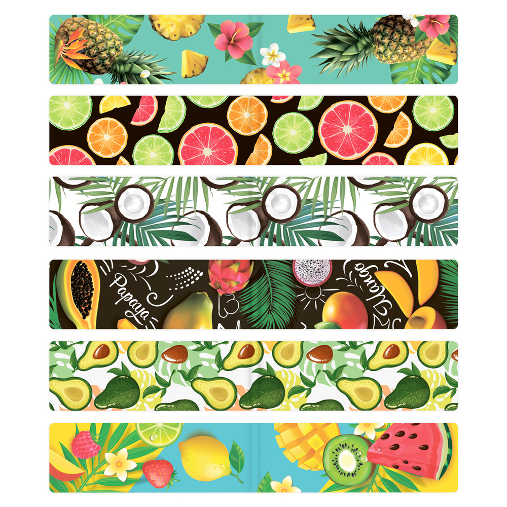 Закладки для книг МАГНИТНЫЕ, "FRUITS", набор 12 шт., 60x20 мм, BRAUBERG, 113173