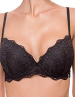 Бюстгальтер из цветочного кружева с пуш-ап эффектом Joy (Размер: 2B) (Цвет: черный)
