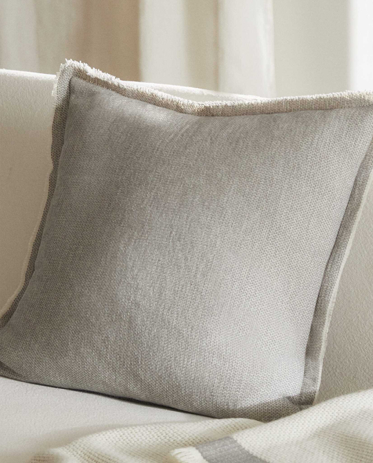 ZARA HOME ЧЕХОЛ ДЛЯ ДЕКОРАТИВНОЙ ПОДУШКИ ИЗ СИНЕЛИ, ЗЕЛЕНЫЙ