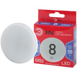 Лампа светодиодная ЭРА RED LINE LED GX-8W-865-GX53 R 8Вт таблетка холодный дневной свет GX53 | Лампы cветодиодные Плоские (GX)