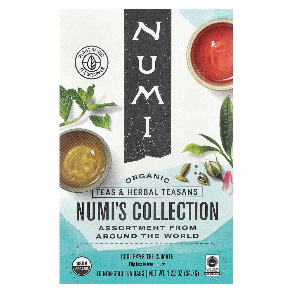 Numi Tea, Органический чаи, чаи и травяные сборы, коллекция Numi, 16 чайных пакетиков без ГМО, 1,26 унц. (34,7 г)