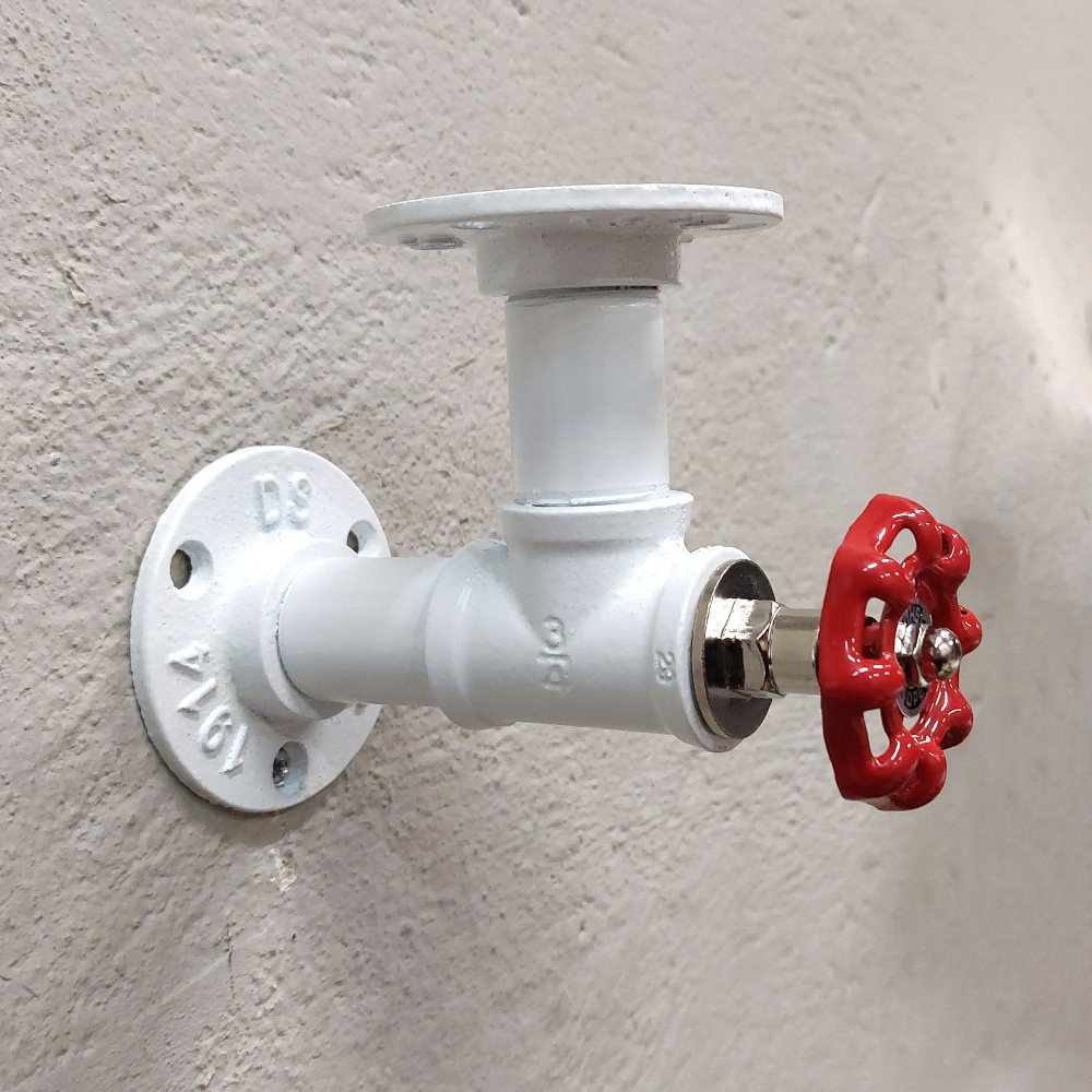 Кронштейн для настенных полок из стали и чугуна в стиле Лофт белого цвета