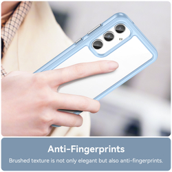 Чехол с усиленными мягкими рамками синего цвета для Samsung Galaxy A55, мягкий отклик кнопок