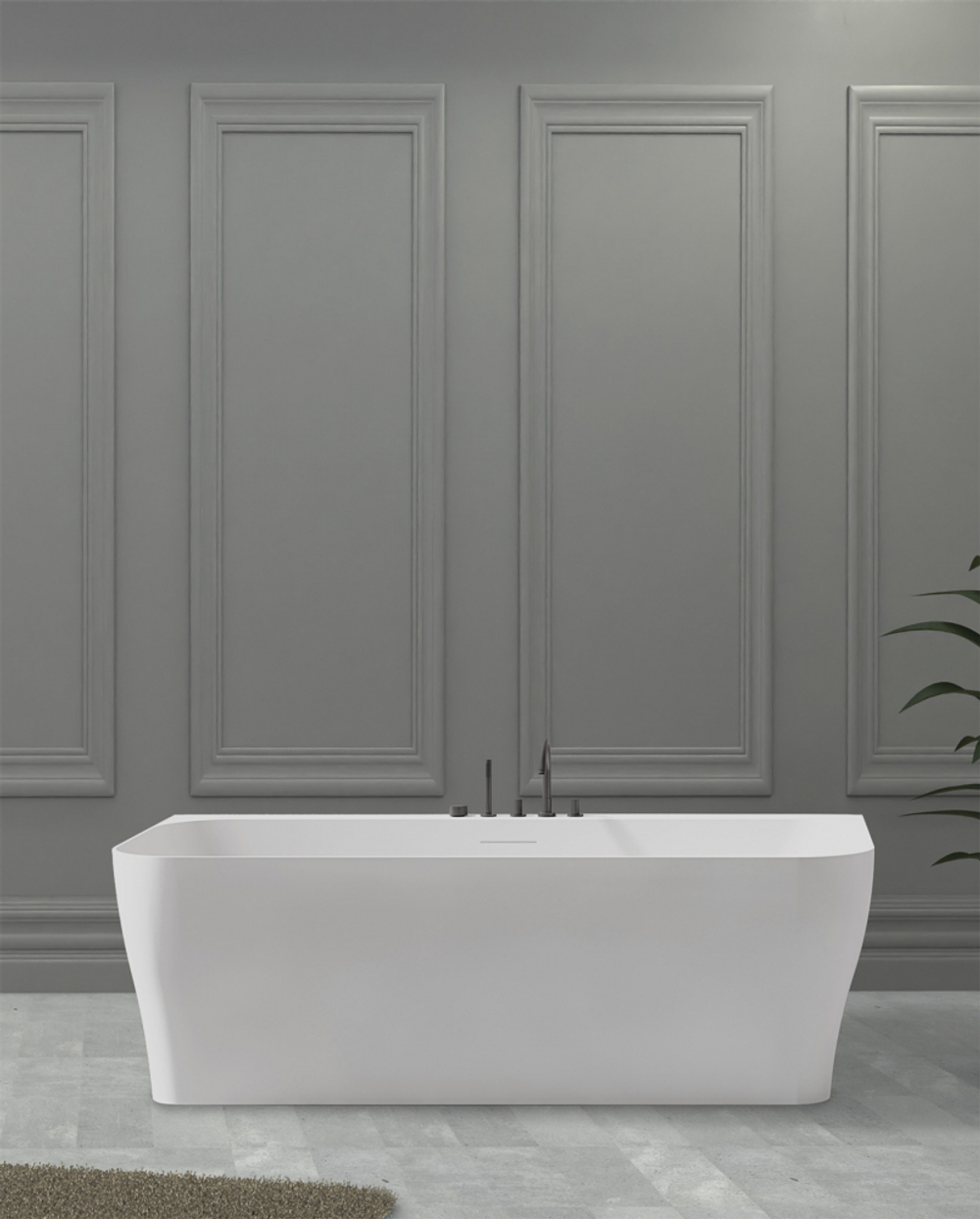 Ванна из искусственного камня ABBER Stein AS9616 белая матовая  170x80 см