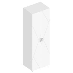 Шкаф 2-ств с полками (+штанга) МС "Сандра" (Белый лофт),