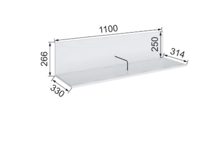 Полка навесная Бруклин 110ГНО-3