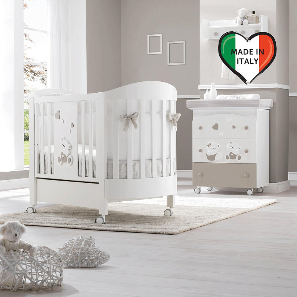 Пеленальный комод Erbesi Mirtillo белый/песочный