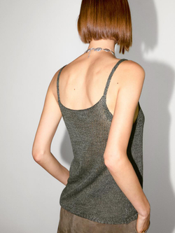 Massimo Dutti Топ на бретелях, зеленый