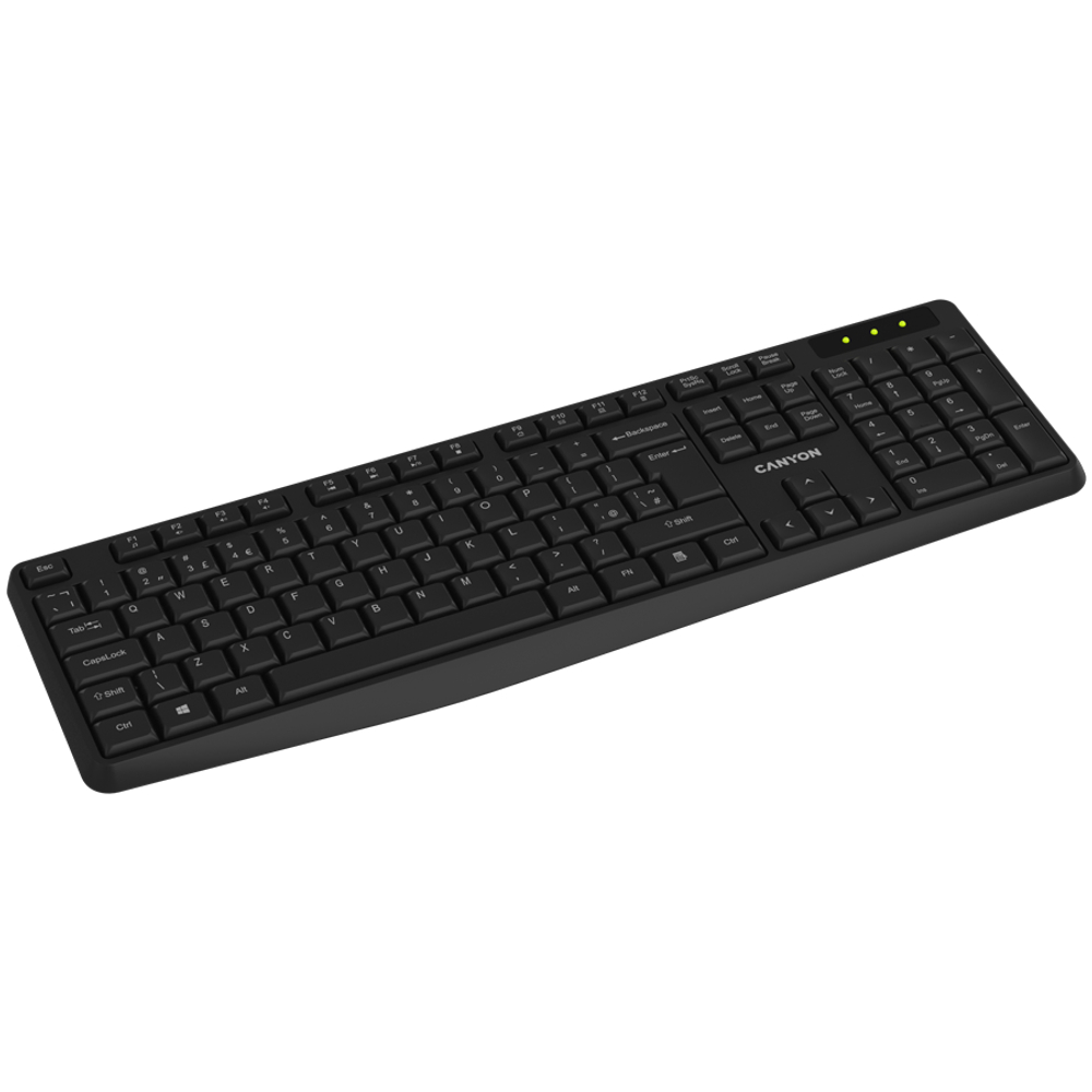 CANYON keyboard KB-W01 RU Wireless Black