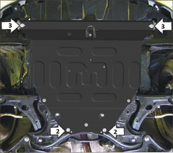 Защита картера Двигателя, КПП. 2 мм, Сталь. для Toyota Corolla Axio 2000-2006, Toyota Corolla Fielder 2000-2006, Toyota Corolla 2000-2006 MOTODOR.72506