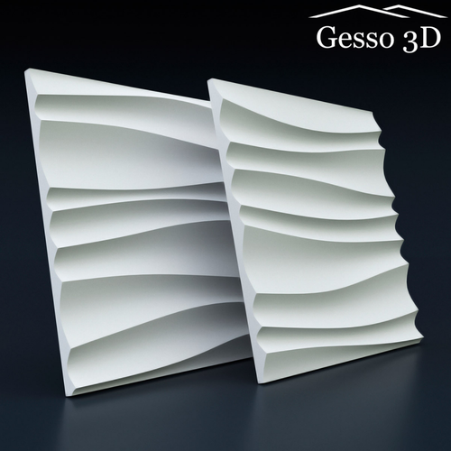 Гипсовая 3D панель Волна двойная