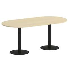 First Стол овальный KSPRG-3 Клен/Металл Черный 1800*900*750