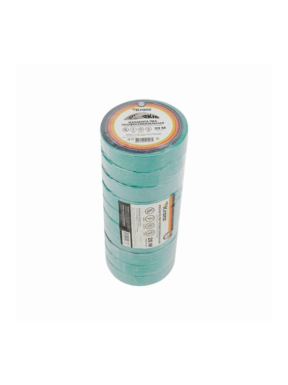 Изолента ПВХ профессиональная 0.18х19мм 20м зел. Kranz KR-09-2803