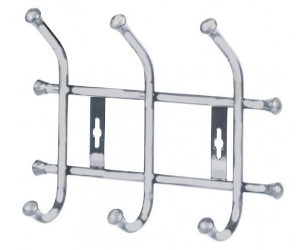 Вешалка настенная Крючки для одежды в прихожую и кухню металлические Nika серый матовый АРТ ВНТ3/МС