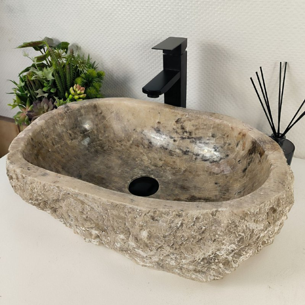 Каменная раковина из оникса Erozy Grey EO-60676  55*34*15