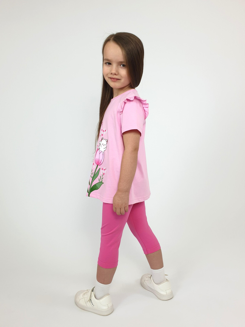 02-154-1 Комплект для девочки (футболка+ бриджи)