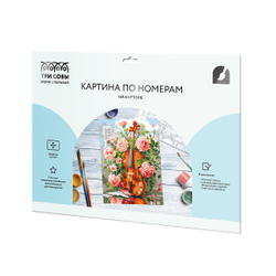 Картина по номерам на картоне "Скрипка", 30*40, с акриловыми красками и кистями, ТРИ СОВЫ