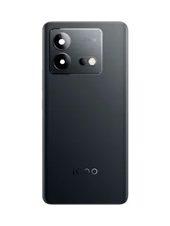 Задняя крышка для Iqoo Neo 8 черная (Black) со стеклом камеры