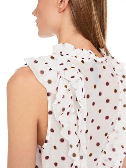 Marc Cain Топ в горошек с добавлением шелка