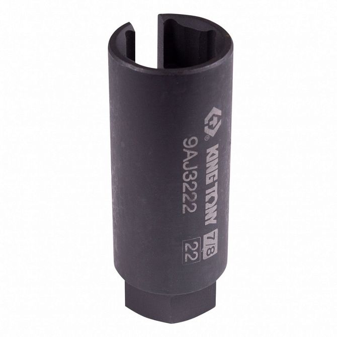 KING TONY (9AJ3222) Головка для кислородных датчиков 3/8", 22 мм, разрезная, глубокая