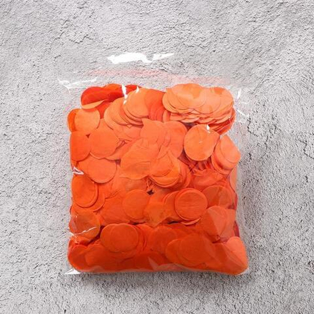 «Конфетти-круг», 2,5 см, бумага, цвет оранжевый, 100 г