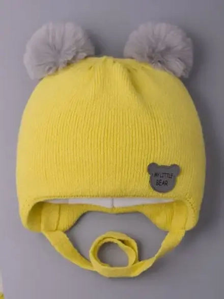 Шапка детская зимняя вязаная с ушками