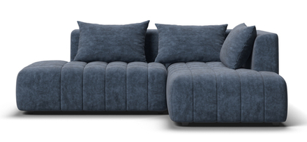 Угловой диван правый Босс Твин Велюр Роял синий