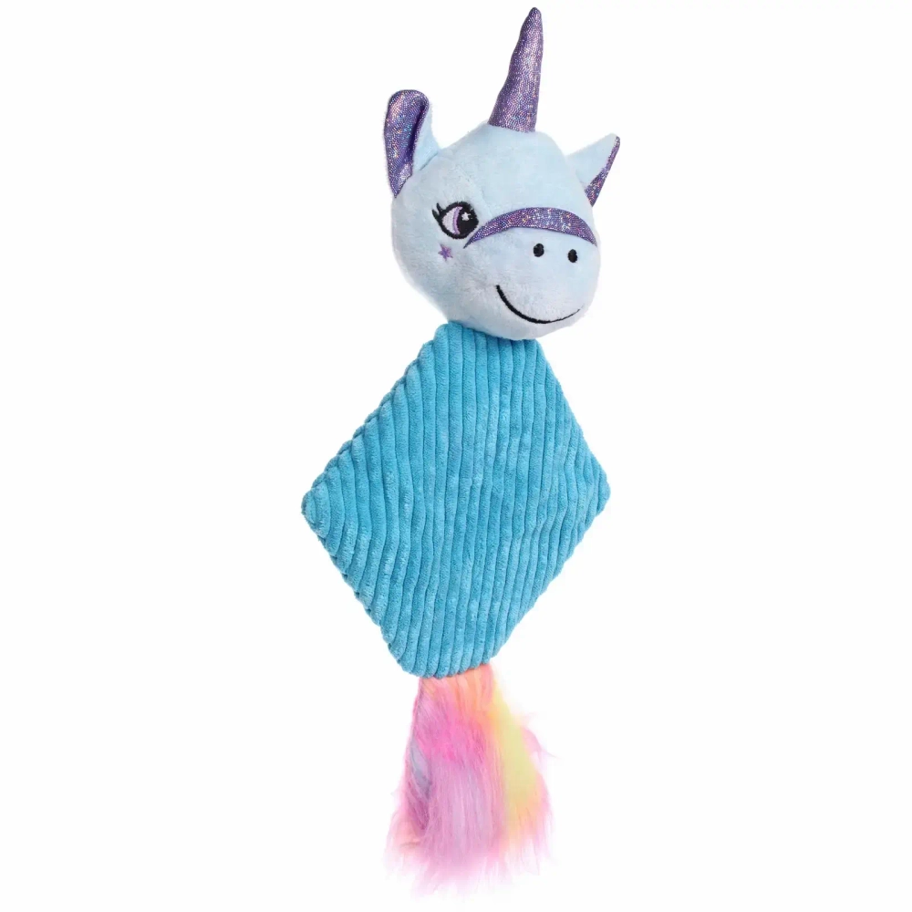 Игрушка для собак средних и малых пород «ЗООГРАД», единорог, с пищалкой и шуршалкой, 35*16см (лейбл)✦