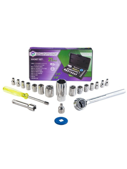 Набор инструментов 21пр. 1/4''3/8''(6гр)(4-17мм) Помощник P019K