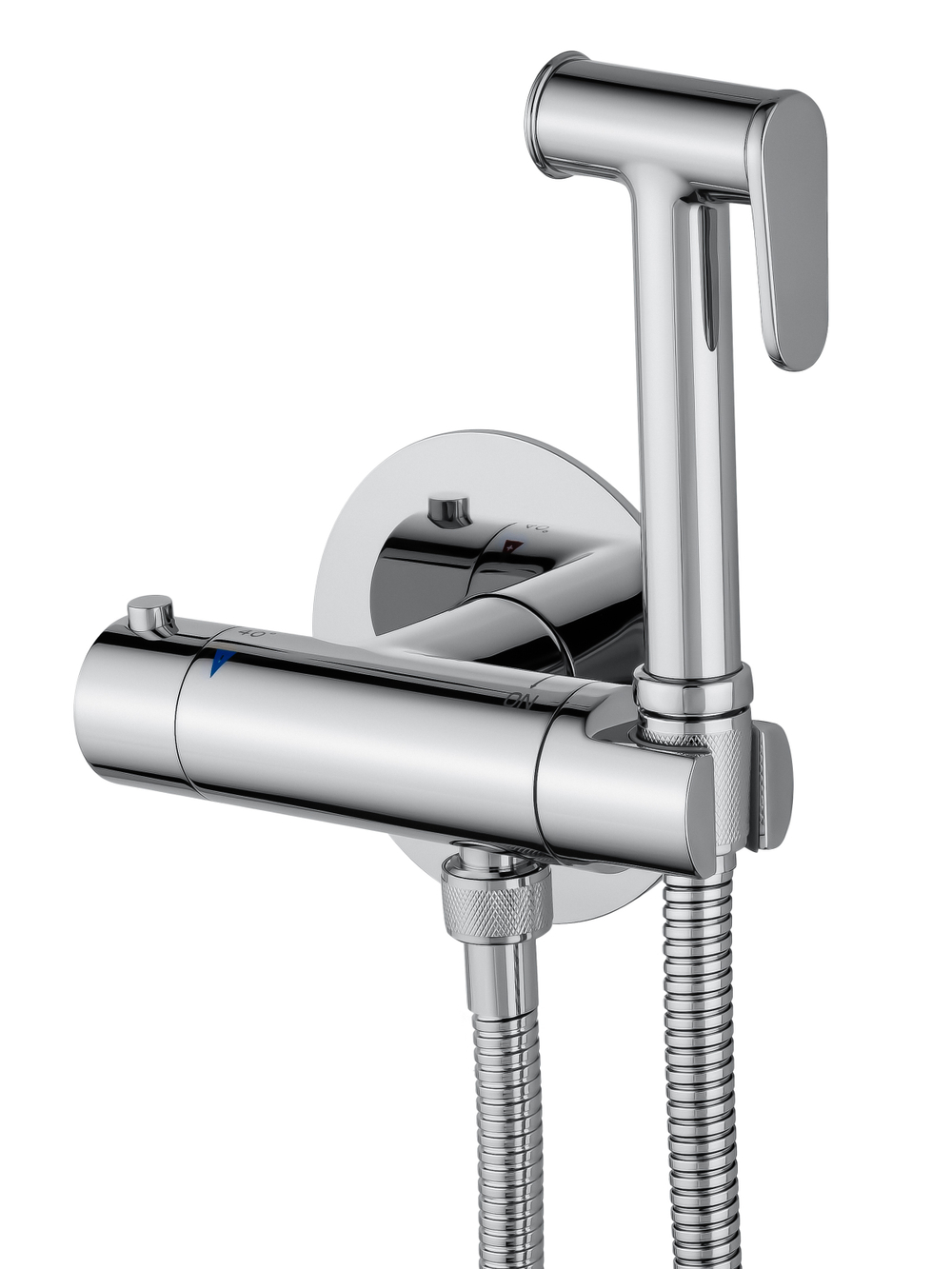 Смеситель с гигиеническим душем и термостатом встраиваемый WONZON & WOGHAND, Хром (WW-88819902-CR)