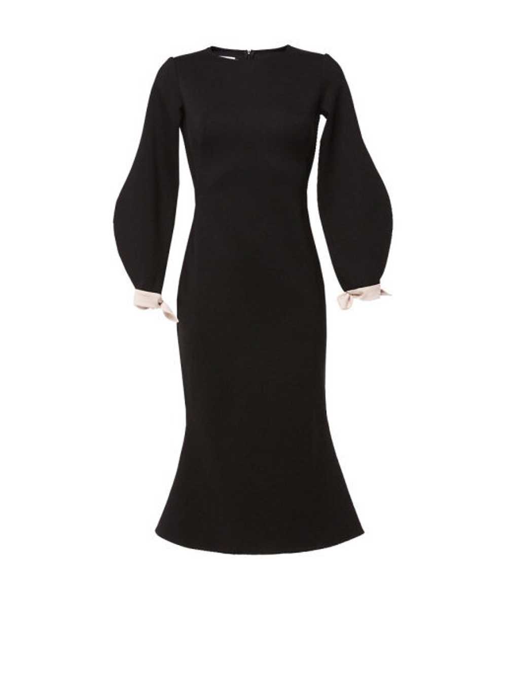 Платье с длинным рукавом и манжетом чёрное 06-02-19FW