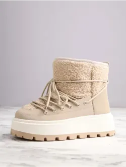 Зимние угги натуральный мех на платформе